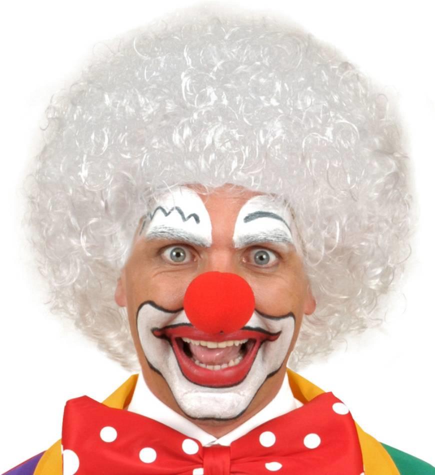 White Clown's Afro Wig by Widmann 5955W available here at Karnival Costumes online party shop