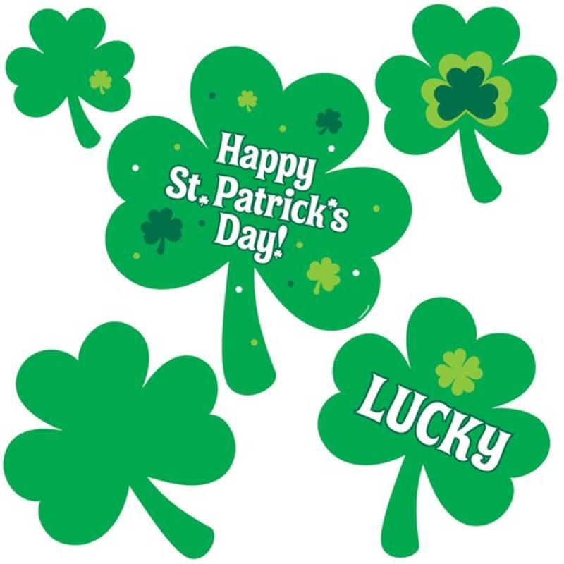Happy St Patrick's Day Shamrock Cutouts pk30 by Amscan 195236 available here at Karnival Costumes online party shop