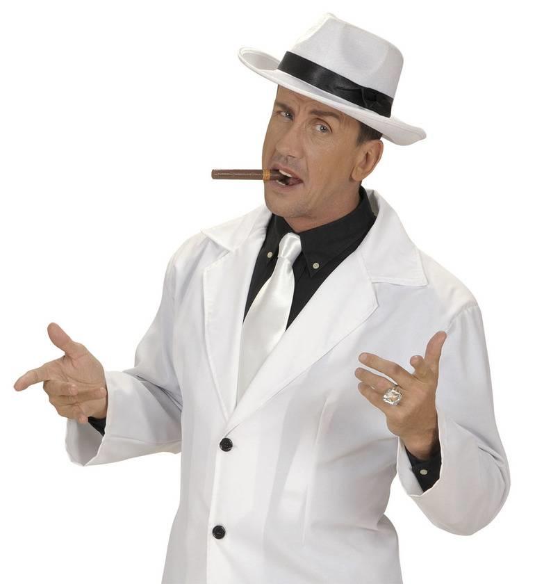 Unisex White Satin Tie by Widmann 2994B available here at Karnival Costumes online party shop
