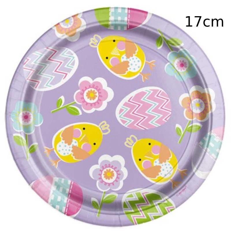 Easter Themed Paper Dessert Plates by Unique 73704 available here at Karnival Costumes online party shop