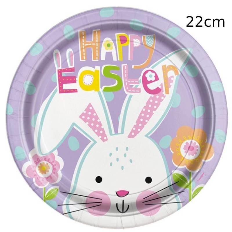 Easter Themed Paper Luncheon Plates by Unique 73705 available here at Karnival Costumes online party shop