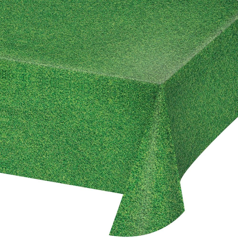 Large Grass Print Plastic Tablecover measuring 54" x 108" by Creative Party PC727965 available here at Karnival Costumes online party shop