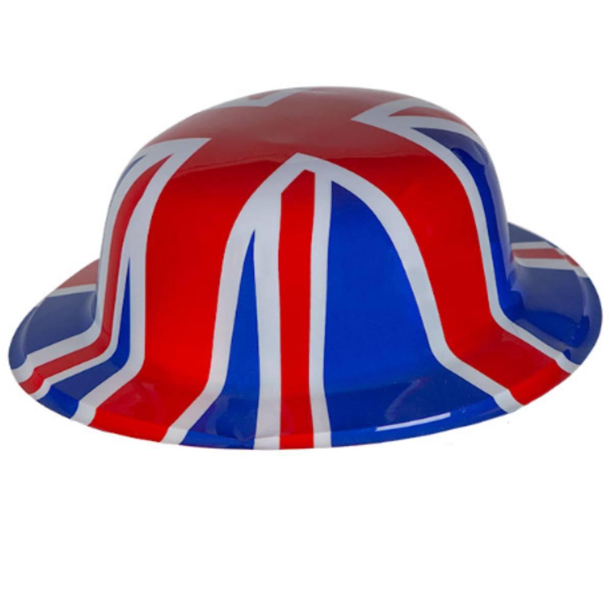 Adult Union Jack Flag Party Bowler Hat by Wicked Costumes AC-9443 available here at Karnival Costumes online party shop