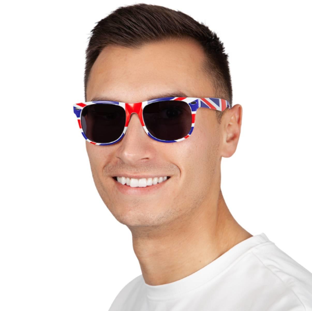 Great Britain sunglasses ideal for Royal Jubilees and more. By Wicked AC-9444 available here at Karnival Costumes online party shop