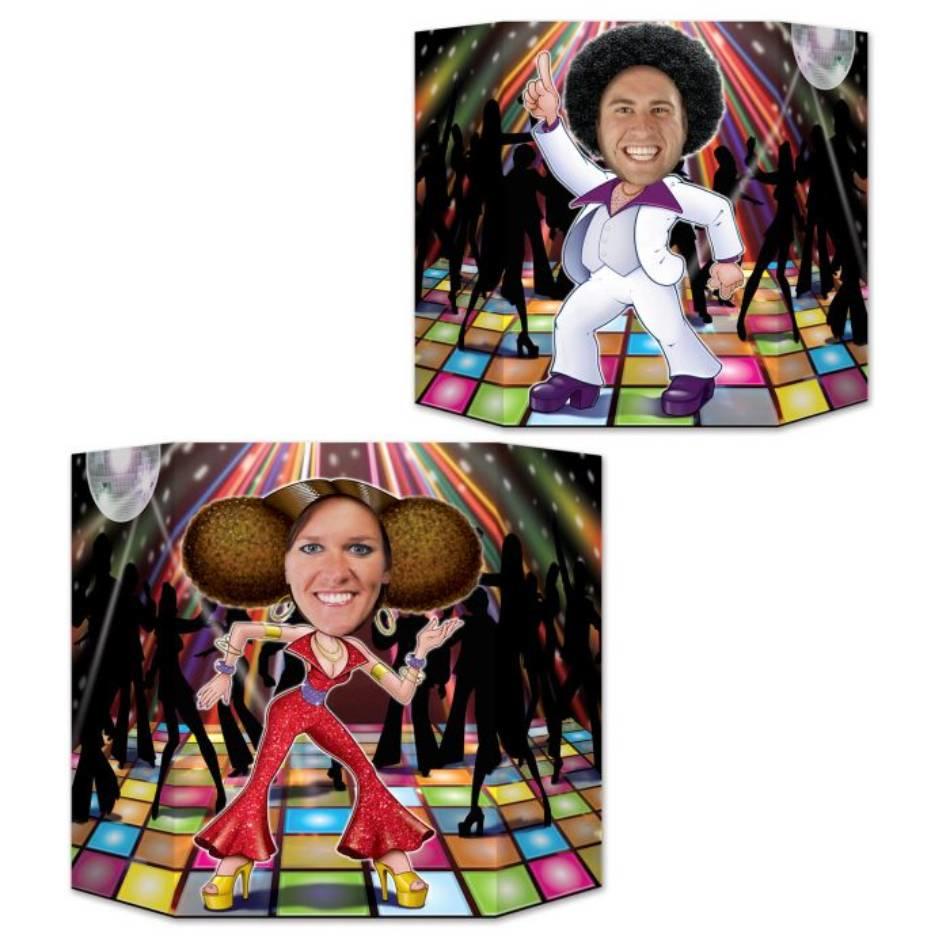 Disco Couple Party Double Sided Photo Prop by Beistle 54617 available here at Karnival Costumes online party shop
