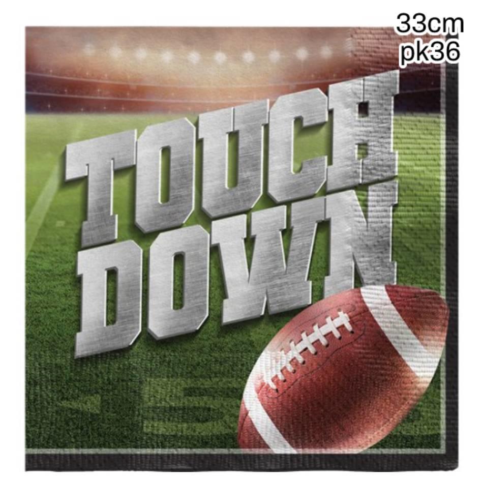 Pk36 2ply 33cm American Football Luncheon Napkins by Amscan 712526 available here in the UK from Karnival Costumes online party shop