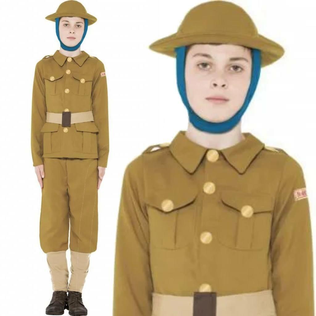 Horrible Histories Soldier Costume Kids Brown