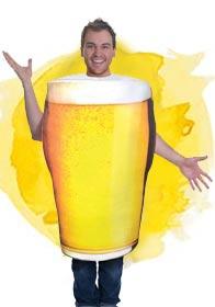 Beer Glass costume as an alternative to the tradional; Oktoberfest leferhosen by Bristol Novelties AC779 available here at Karnival Costumes online party shop