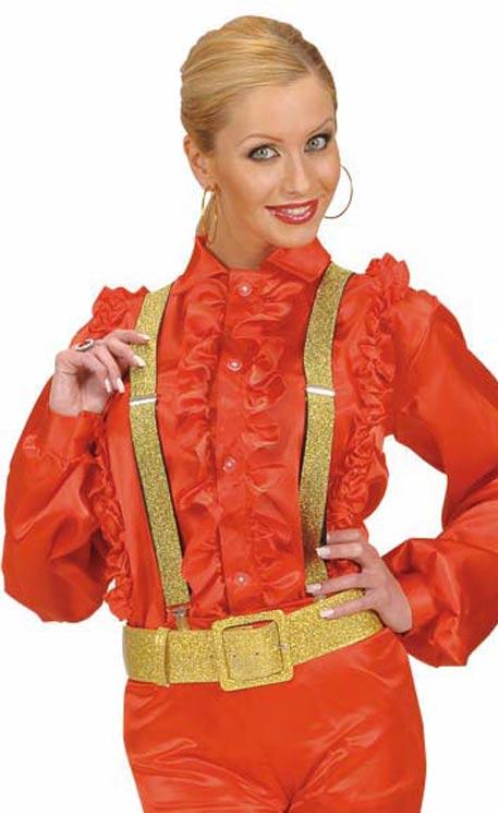 Gold Lurex Braces for Women by Widmann 8152G available here at Karnival Costumes online party shop