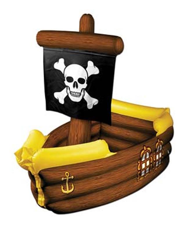 Inflatable Pirate Ship Cooler - 41" x 15" x 23" by Beistle 50989 available here at Karnival Costumes online party shop