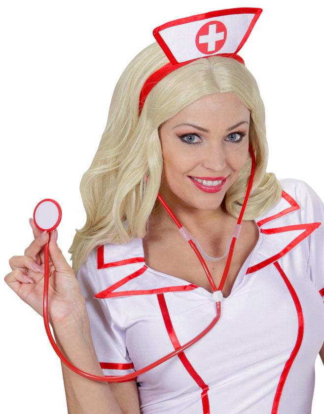 Doctors or Nurses Stethoscope in Red by Widmann 9862C available here at Karnival Costumes online party shop