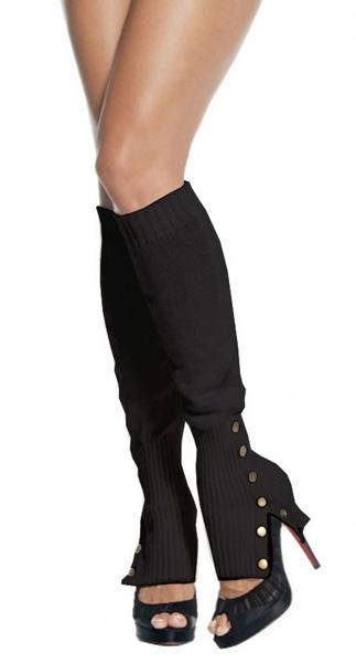 Black Leg Avenue Leg Warmers with Side Button Detailing 3901 available from Karnival Costumes