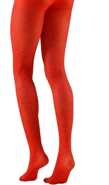 Plus Size 40 Den Red Glitter Tights by Widmann 2096V available here at Karnival Costumes online party shop