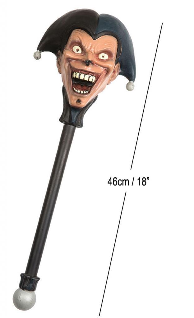 46cm Jester Staff with grotesque appearance by Forum Novelties 72504 and available in the UK from Karnival Costumes