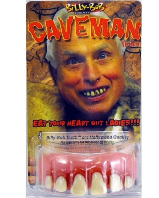 Caveman custom fit dental veneers by Billy Bob 10011 available in the UK here at Karnival Costumes online party shop