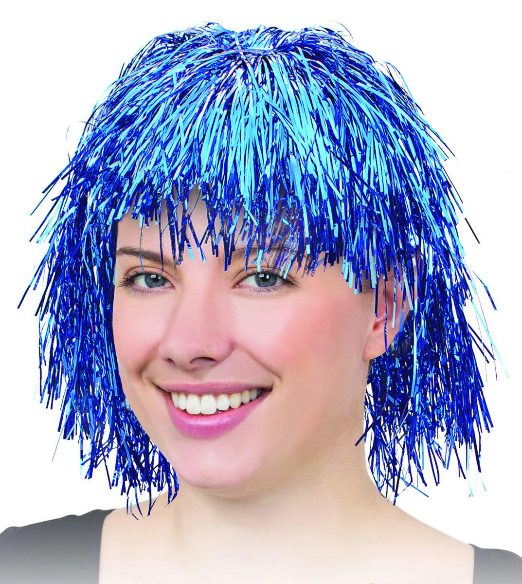 Blue Tinsel Wig by Bristol Novelties BW131 available here at Karnival Costumes online party shop