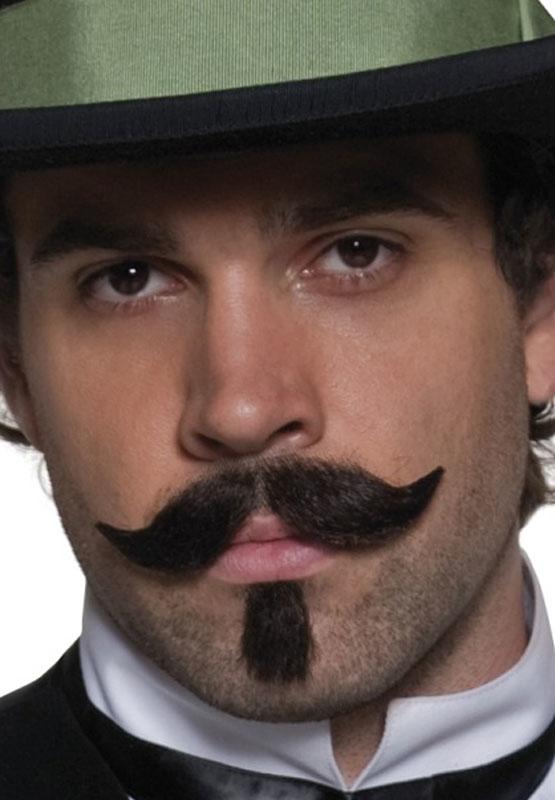 Authentic Western Gambler Moustache by Smiffys 31129 available here at Karnival Costumes online party shop