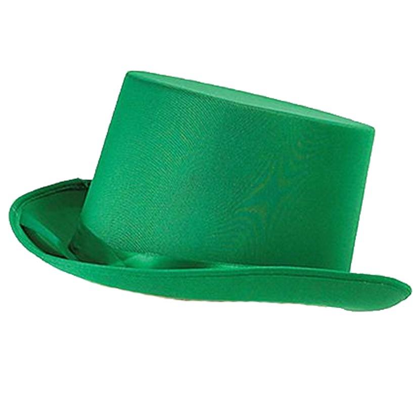 Top Hat in Green Satin