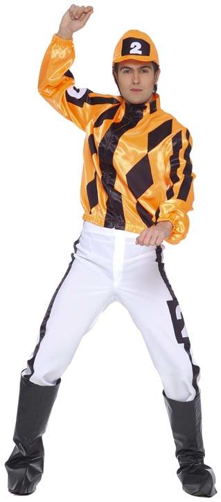 Horse Racing Jockey Fancy Dress Costume - Orange