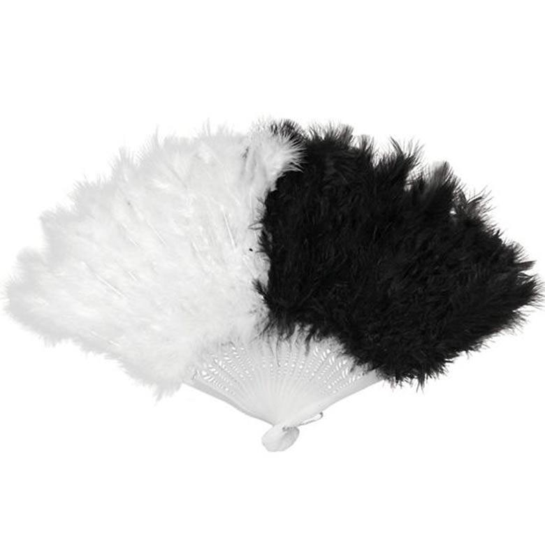 Black and White Feather Fan