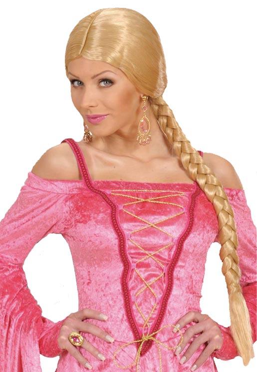 Castle Beauty Lady's Blonde Wig with Plait by Widmann R0725 available here at Karnival Costumes online party shop