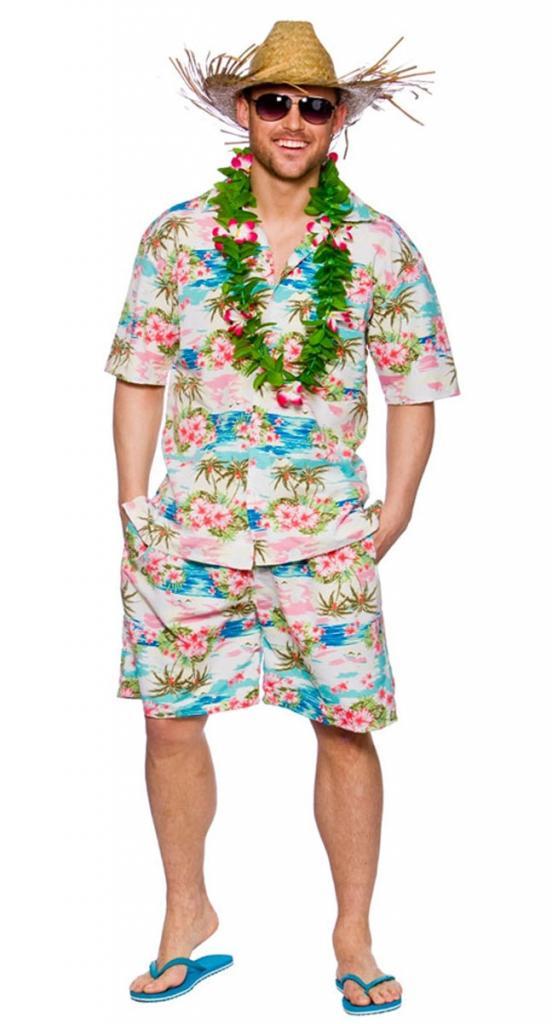 Hawaiian blue shirt and shorts costume for men by Wicked HAW-1301 available here at Karnival Costumes online party shop