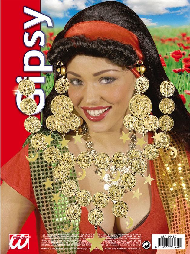 Gypsy Jewellery Set with Necklace and Earrings by Widmann 5043Z available here at Karnival Costumes online party shop