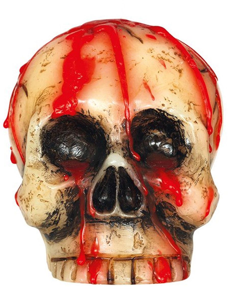 Bleeding Skull Candle by Guirca 26340 for Halloween and pirate parties available here at Karnival Costumes online party shop