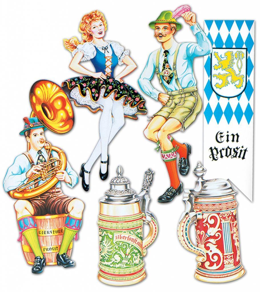Bavarian Oktoberfest Cut decoration set of 6 pcs by Beistle 55646 available from a great selection here at Karnival Costumes online party shop