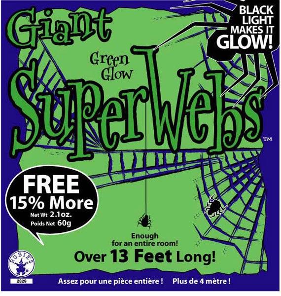 Halloween Party Decoration - Green Spider Web 60gr (2.1oz)