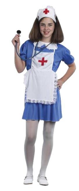 Blue Dress Nurse Girl's Fancy Dress Costume (51237)