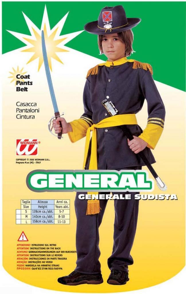 Civil War General Costume for Boys by Widmann 3827N Karnival Costumes