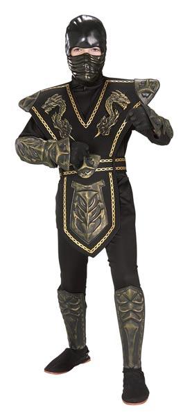 Gold Ninja Warrior Boy's Fancy Dress Costume