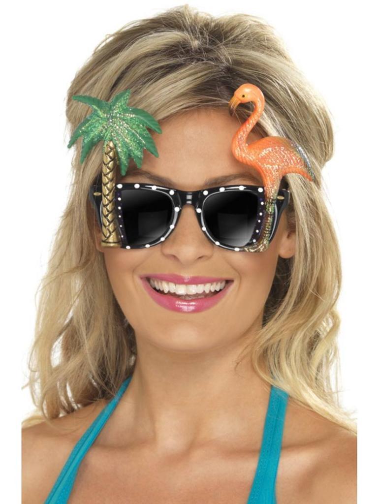 Sunglasses with Flamingo and Palm Tree