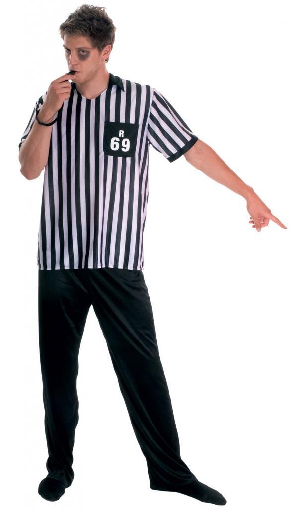 Referee Costume with trousers by Stamco and available from Karnival Costumes