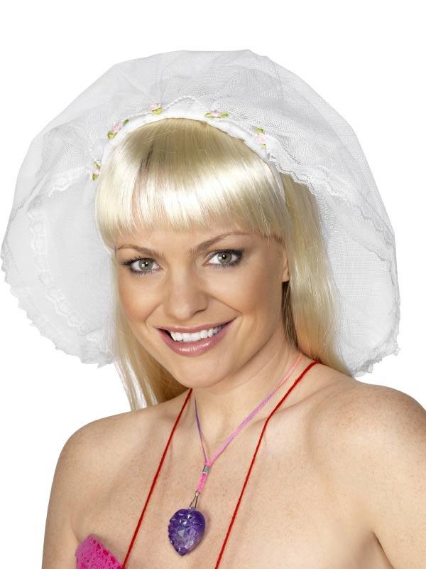 Hen Night White Veil with Headband