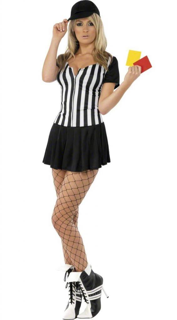 Sexy Referee Outfit - Elegant Moments 2 PC Bedroom Costume with Mesh Cami Top and Booty Shorts main image 1