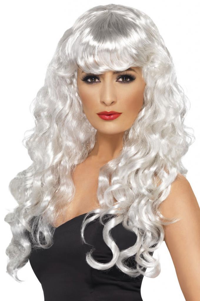 Sexy Siren Wig in White by Smiffys 42269 Available at Karnival Costumes
