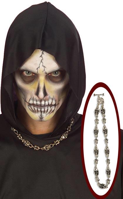 Skull Necklace with 9 Skulls - Gothic Halloween Jewellery