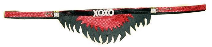 Red Hot Devil - Red Glitter XOXO Choker by Rubies 3586 available here at Karnival Costumes online party shop