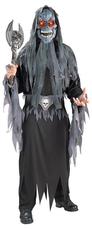 Evil Eye Skull Costume with Fading Eyes - Adult Costumes