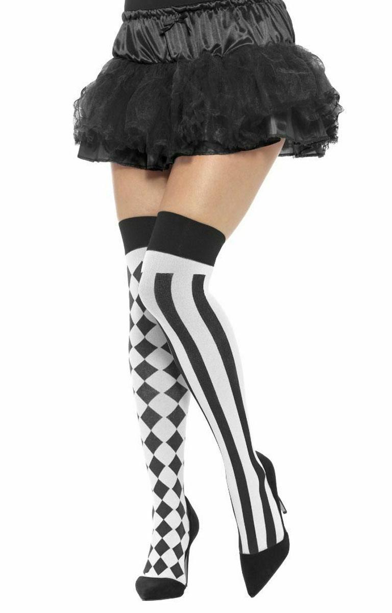 Harlequin Hold Up Stockings by Smiffy 45025 available from a large selection of hosiery here at Karnival Costumes online party shop
