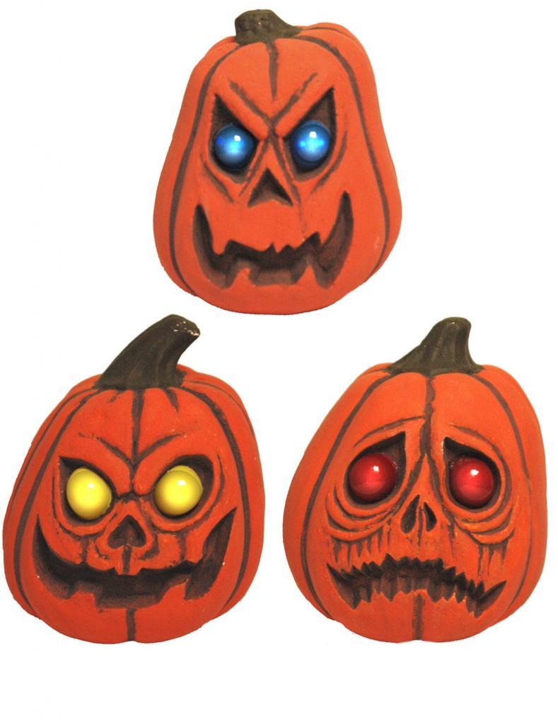 Evil Eyes Pumpkin with Light Up Eyes - Halloween Decoration