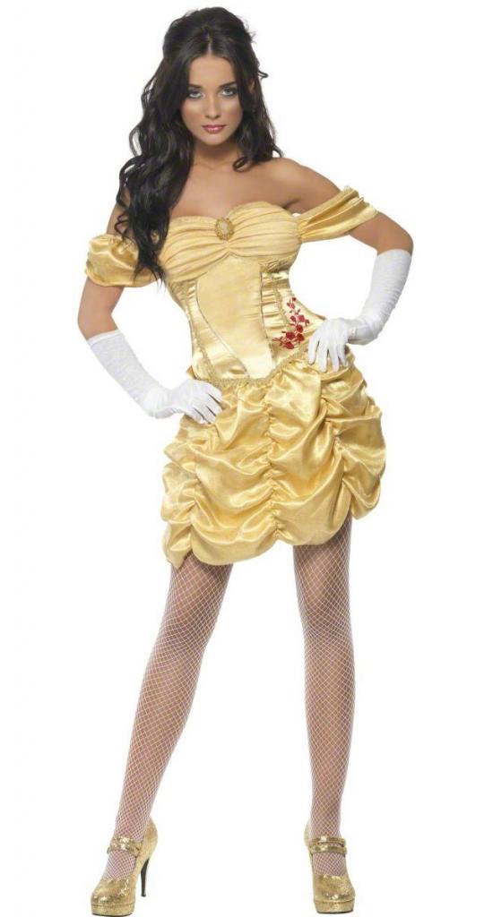 Fever Golden Princess Costume Adult Ballgown Fancy Dress by Smiffy 20549 available here at Karnival Costumes online party shop