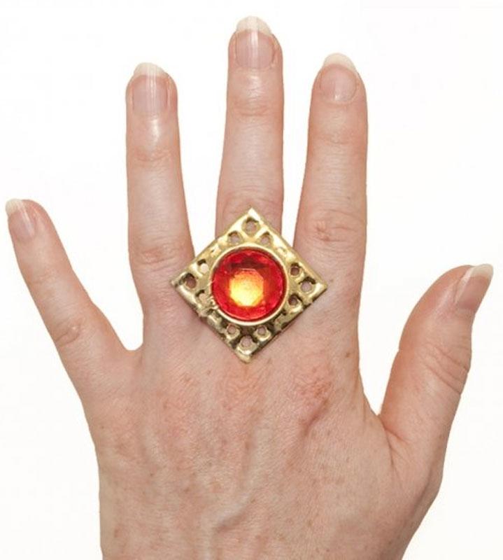 Vampire Ring with a large red stone from a collection of costume jewellery at Karnival Costumes your Halloween Specialists