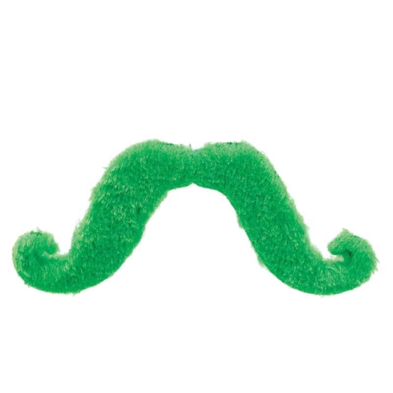 Handlebar Moustache in Green from a huge collection of fake moustaches and false beards at Karnival Costumes www.karnival-house.co.uk