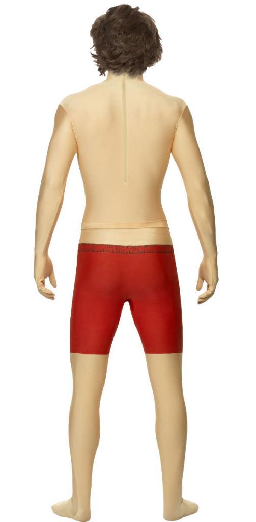 Rear View Second Skin Baywatch Lifeguard Adult Fancy Dress Costume from Karnival Costumes