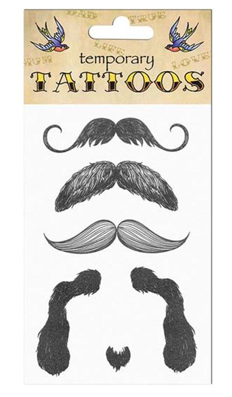 Moustache Themed temporary tattoos from Karnival Costumes