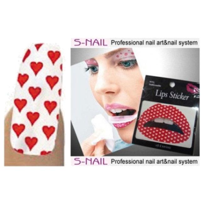 Lovers Lip Sticker and 16 Foil Nails