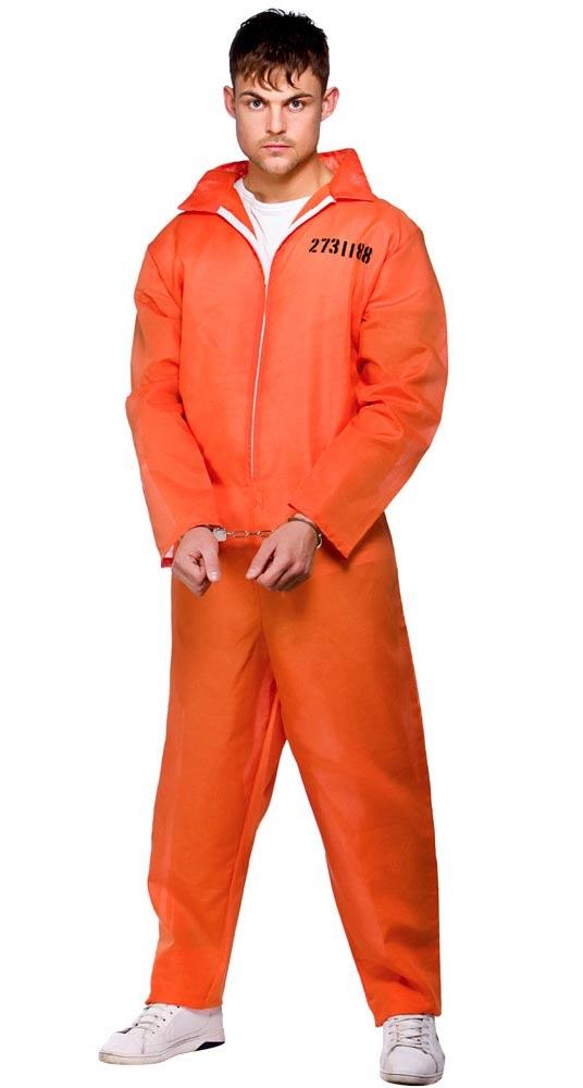 Orange Convict Adult Fancy Dress Costume by Wicked EM-3143 by Karnival Costumes